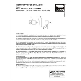 Foto 5 | Monomando Dica 4473.9 de Empotrar para Regadera