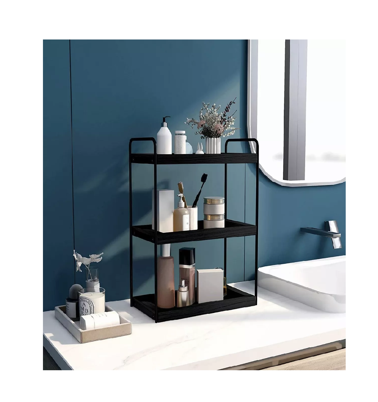 Foto 5 pulgar | Repisa para Baño Belug Negro