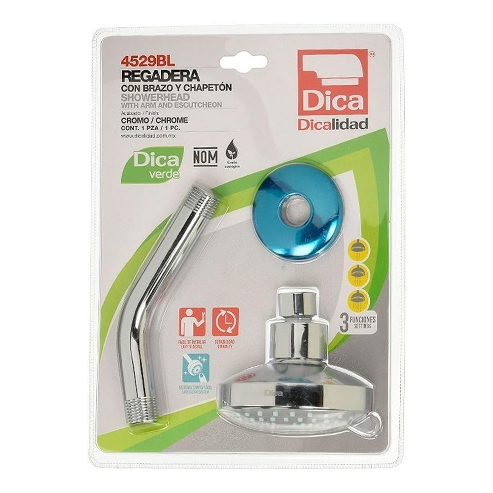Regadera Con Brazo Y Chapeton Acabado Cromo Dica 4529bl