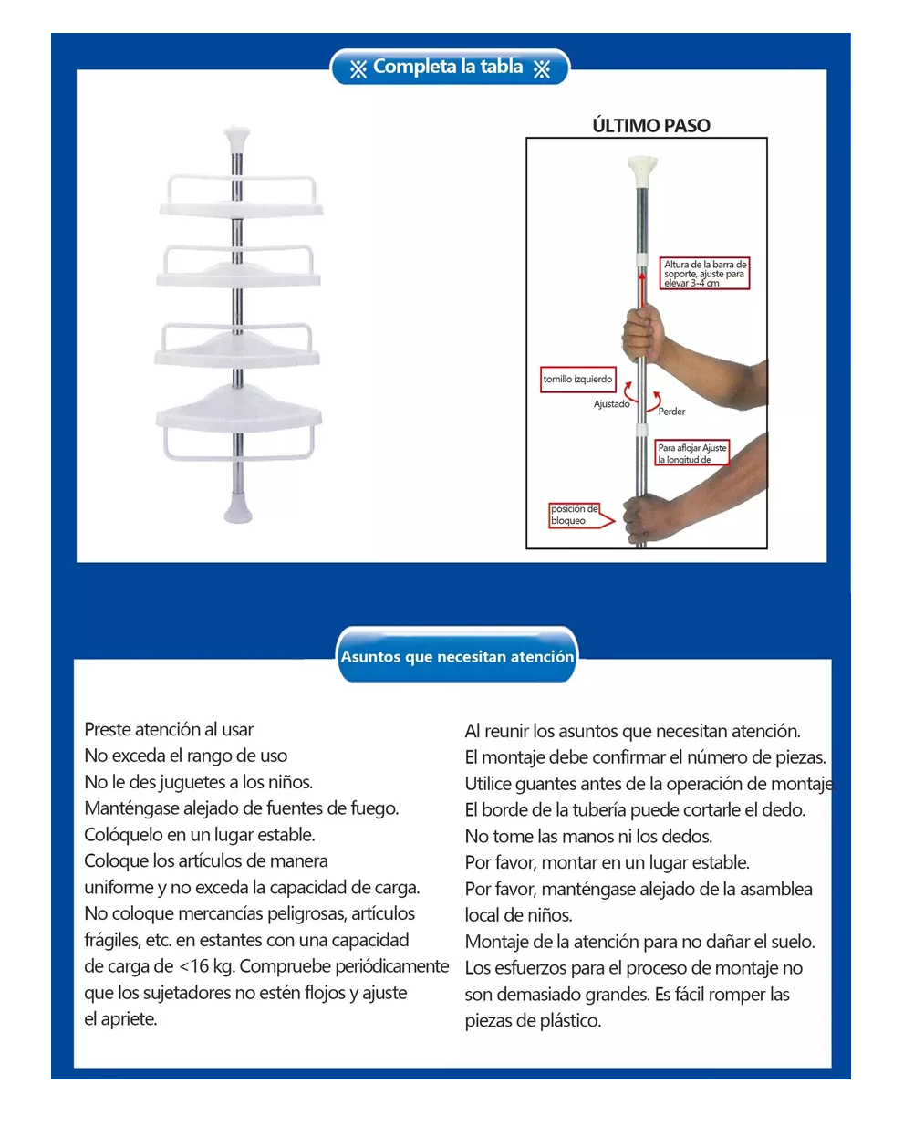 Foto 5 pulgar | Esquinero Para Baño Organizador Para Regadera Con 4 Niveles Blanco