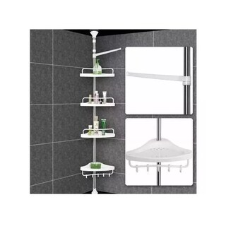 Foto 5 | Esquinero Para Baño Organizador Para Regadera Con 4 Niveles Blanco