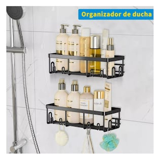 Foto 2 | Estante Organizador Wünd Negro para Regadera de Baño con Adhesivos