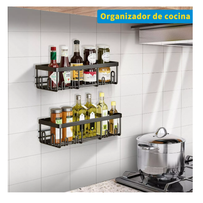 Foto 4 pulgar | Estante Organizador Wünd Negro para Regadera de Baño con Adhesivos