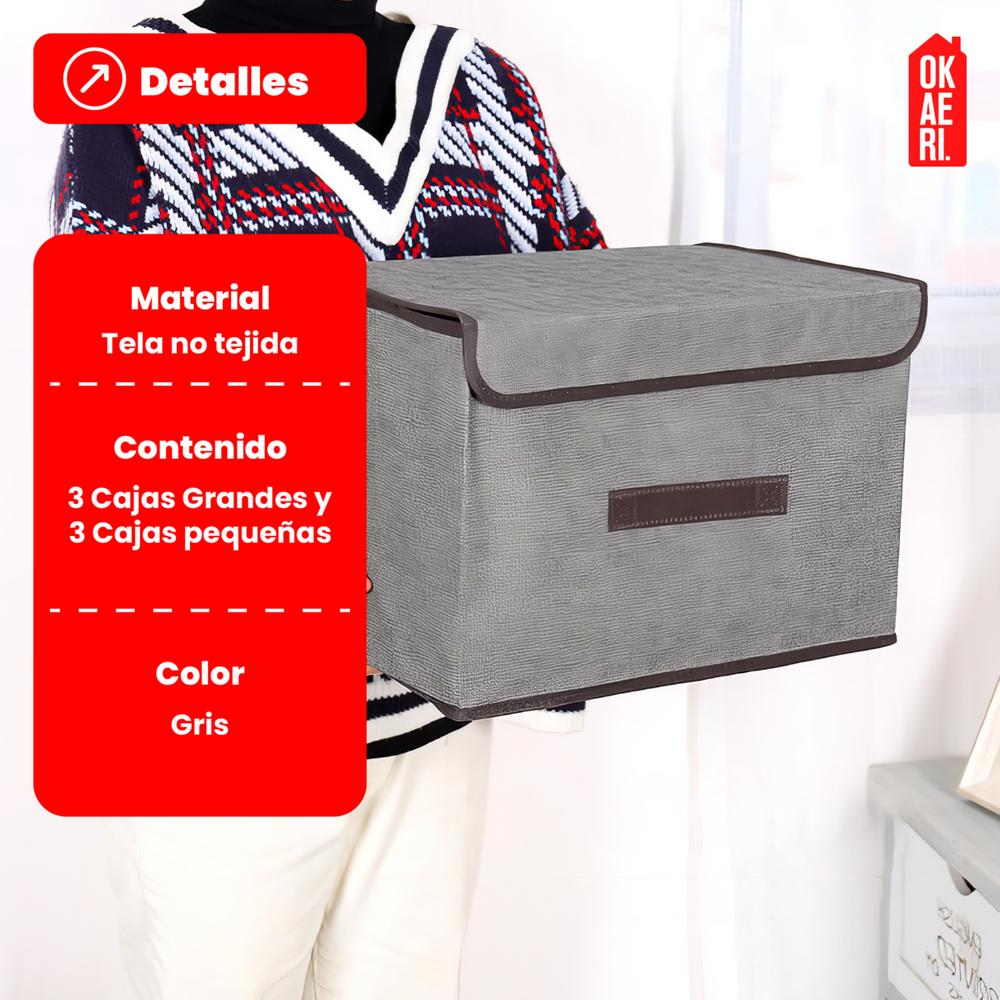 Foto 3 pulgar | Cajas Organizadoras con Tapa Okaeri 6 Piezas