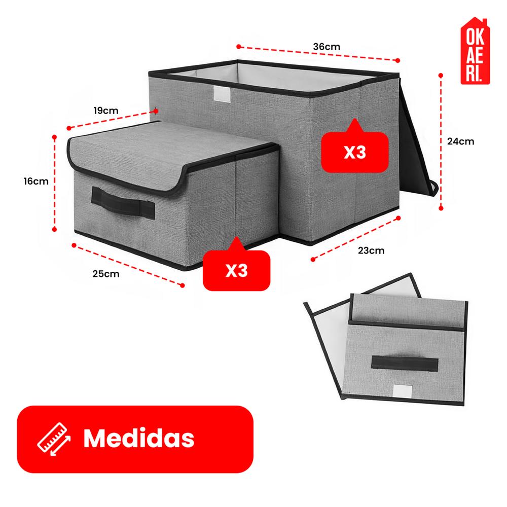 Foto 6 pulgar | Cajas Organizadoras con Tapa Okaeri 6 Piezas