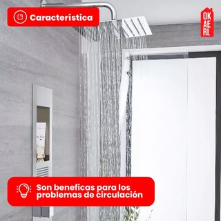 Foto 5 | Regadera Cuadrada Okaeri 20 x 20 cm con Brazo Acero Inoxidable Plateada