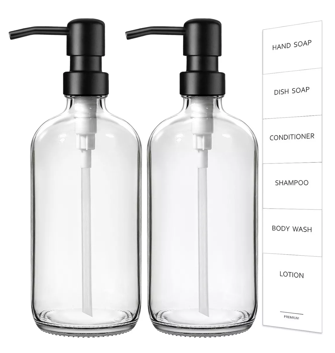 Foto 1 | Dispensador De Jabon 2 Kit Vidrio Baño Accesorios Transparente