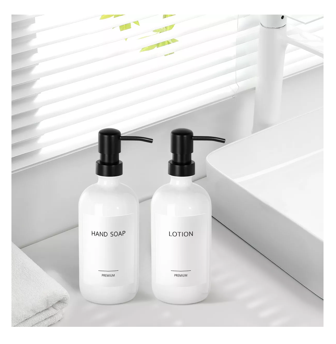 Foto 5 pulgar | Dispensador De Jabon 2 Kit Vidrio Baño Accesorios Blanco