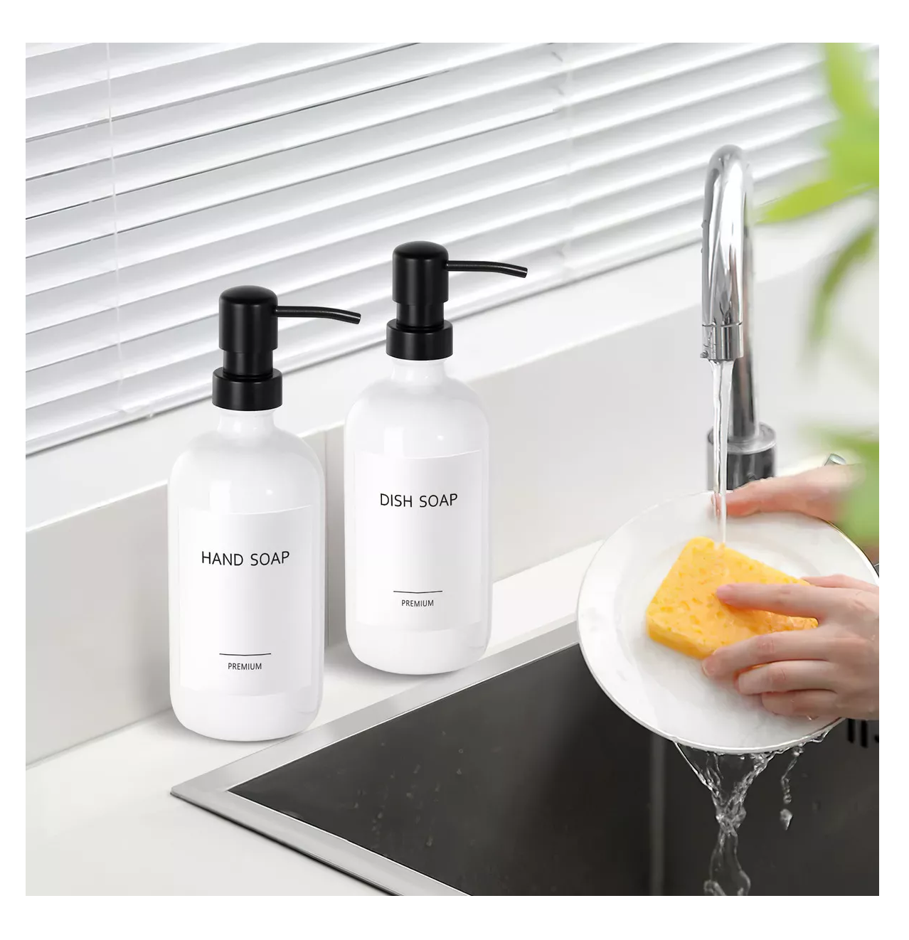Foto 6 pulgar | Dispensador De Jabon 2 Kit Vidrio Baño Accesorios Blanco
