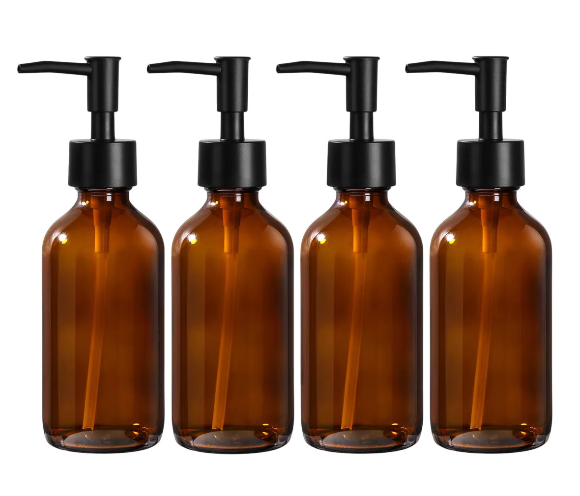 Dispensador De Jabon Liquido 4 Kit De Baño Y Cocina Marrón