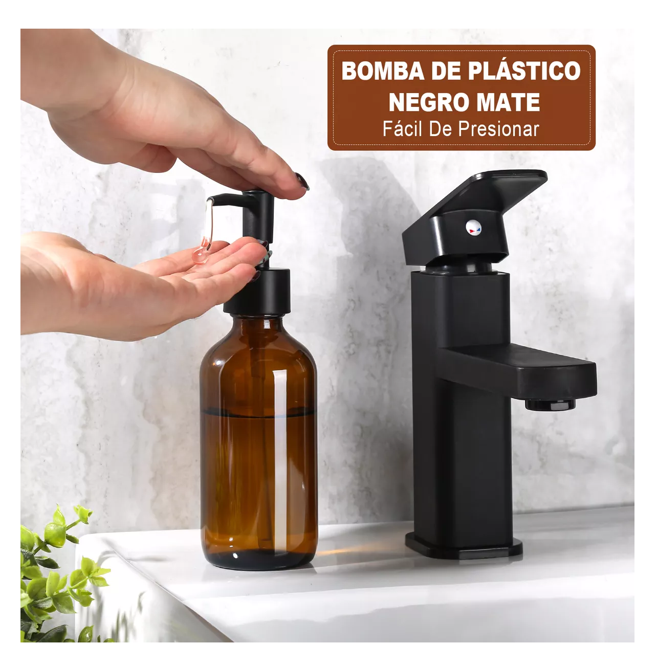 Foto 4 pulgar | Dispensador De Jabon Liquido 4 Kit De Baño Y Cocina Marrón