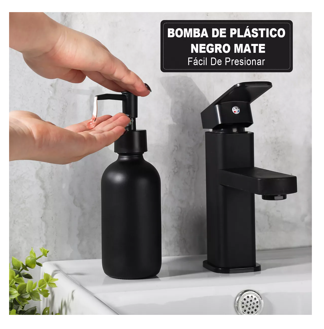 Foto 4 pulgar | Dispensador De Jabon Liquido 4 Kit De Baño Y Cocina Negro
