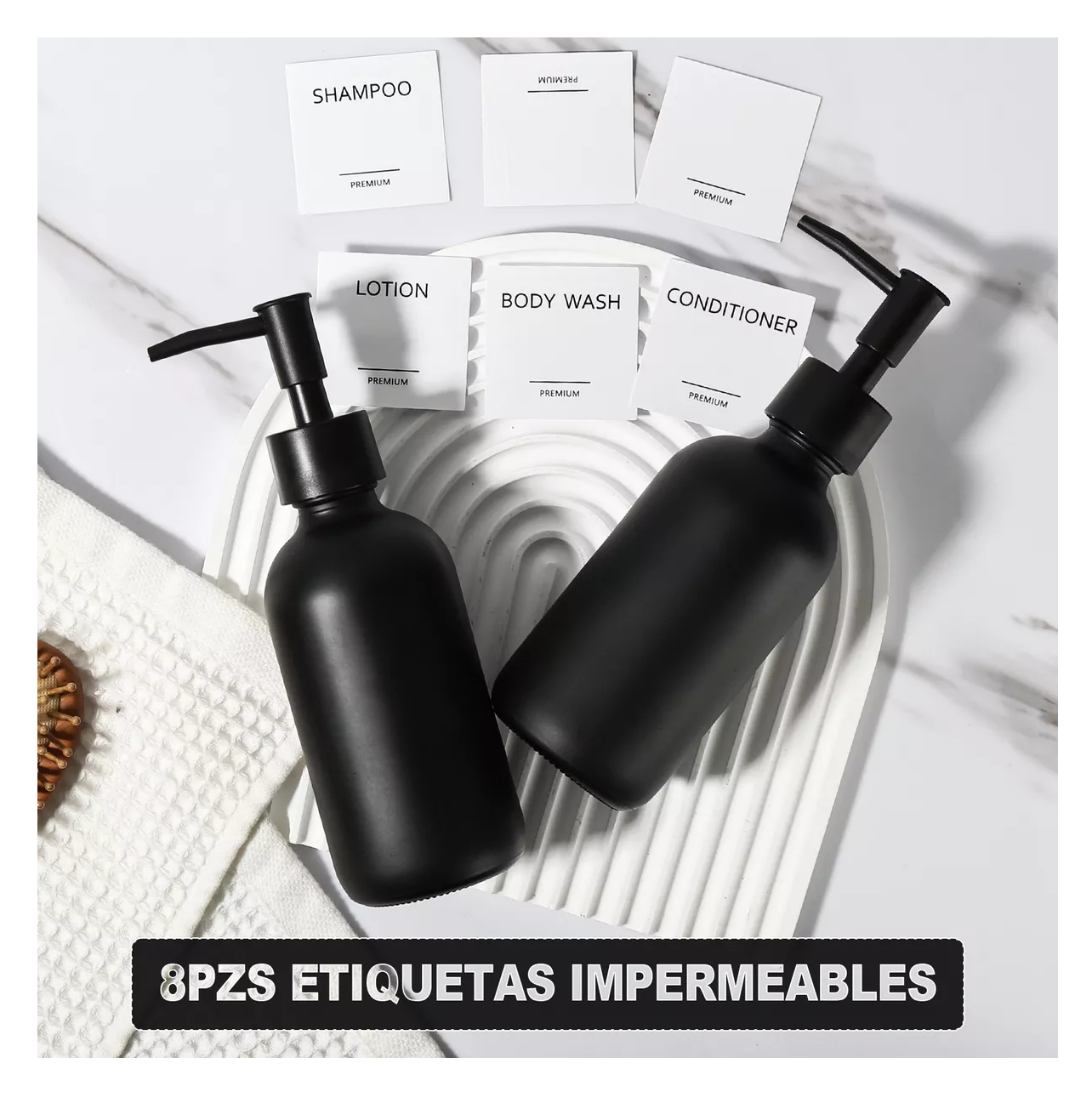 Foto 6 pulgar | Dispensador De Jabon Liquido 4 Kit De Baño Y Cocina Negro
