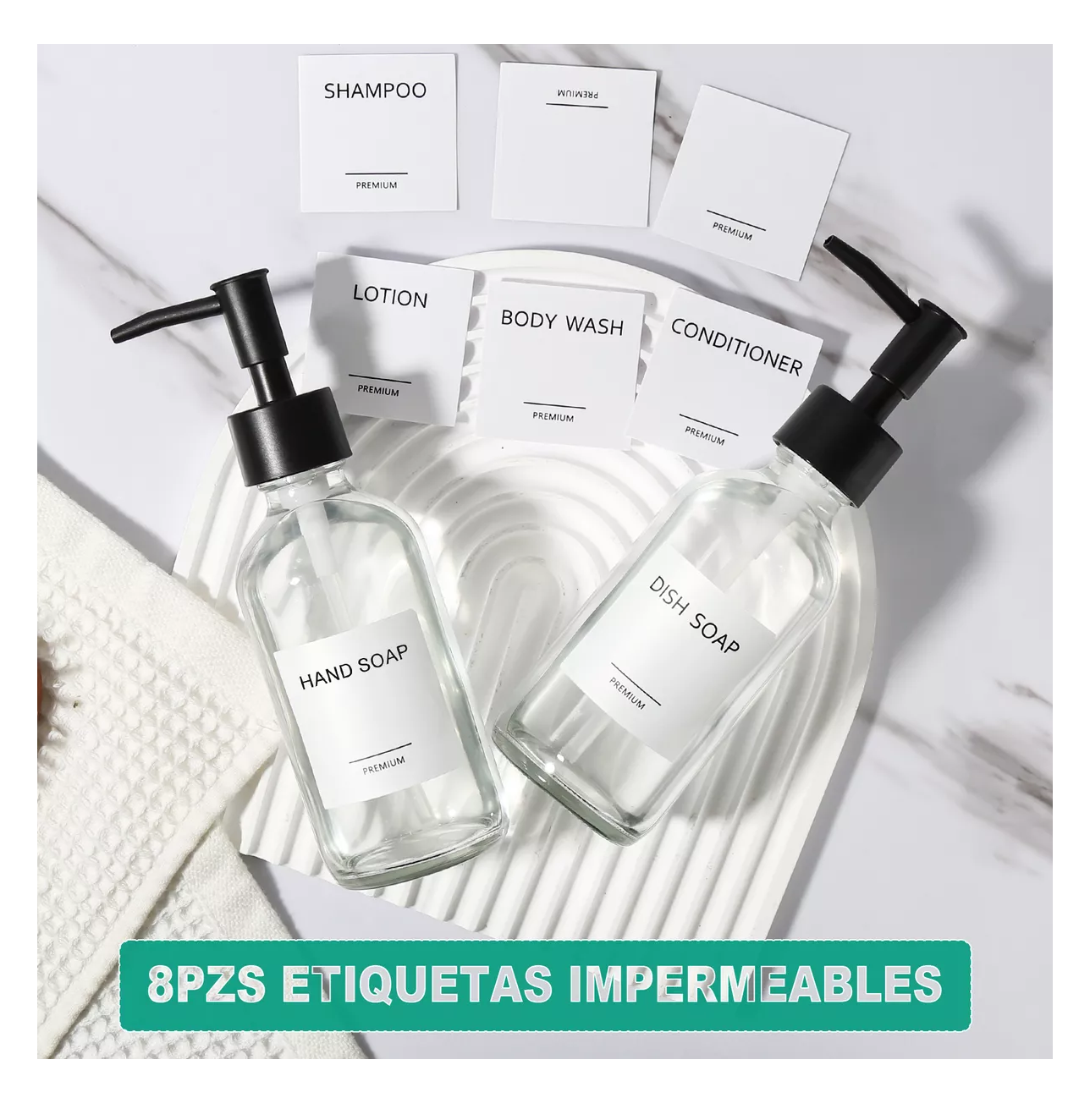 Foto 5 | Dispensador De Jabon Liquido 4 Kit De Baño Y Cocina Transparente
