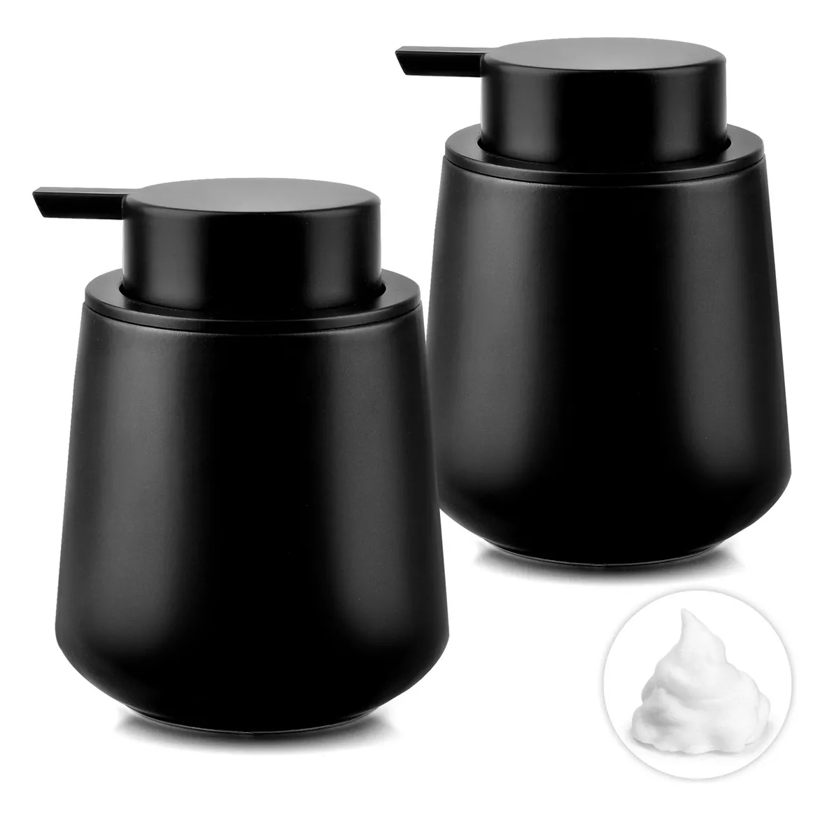 Foto 6 pulgar | Dispensador de Jabón Líquido Negro Cerámico 2 Piezas 350 ml