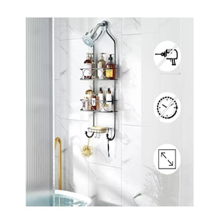Foto 2 | Organizadore Para Baño Cocina Pared Repisa Estante 3 Niveles Belug Negro