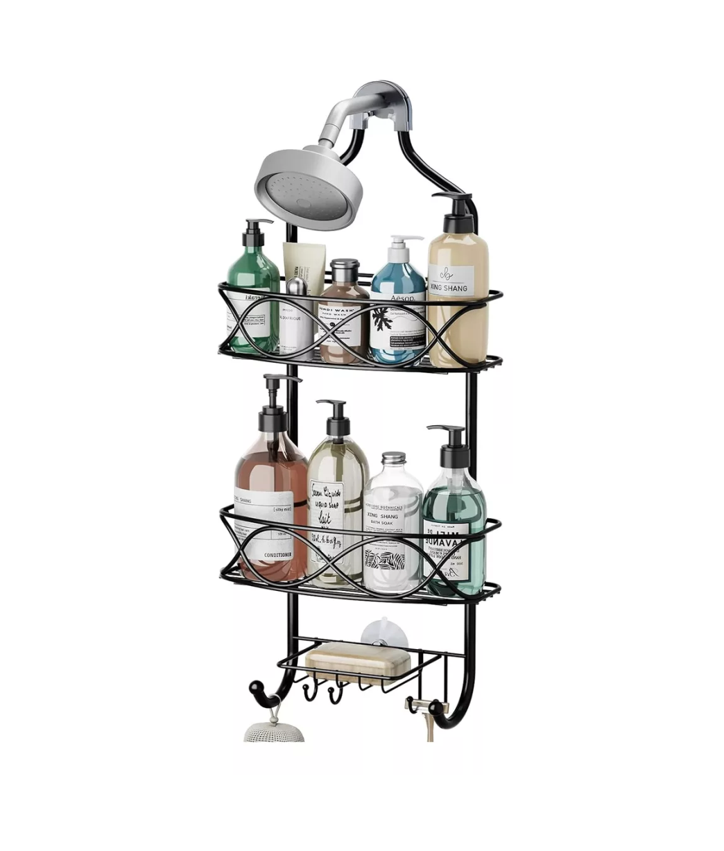 Foto 3 | Organizadore Para Baño Cocina Pared Repisa Estante 3 Niveles Belug Negro