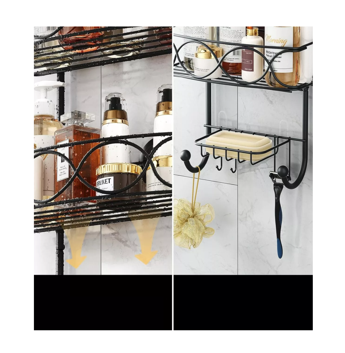 Foto 6 pulgar | Organizadore Para Baño Cocina Pared Repisa Estante 3 Niveles Belug Negro