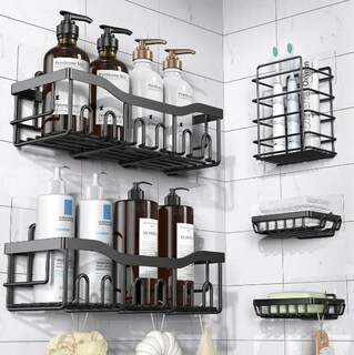 Foto 4 | Set Xtellar De 5 Estante Organizador Regadera De Baño Con Adhesivos Color Negro