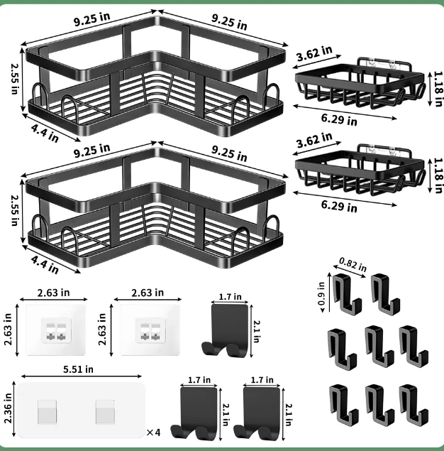 Foto 4 pulgar | Organizador de Regadera Xtellar Acero Inoxidable 10 Piezas