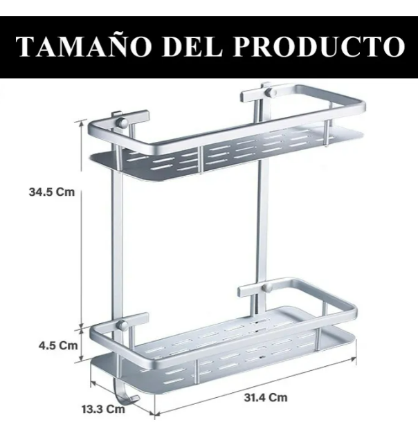 Foto 3 pulgar | Organizador de Regadera Xtellar Aluminio 2 Niveles