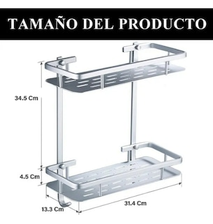 Foto 2 | Organizador de Regadera Xtellar Aluminio 2 Niveles