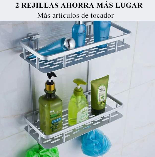 Foto 4 pulgar | Organizador de Regadera Xtellar Aluminio 2 Niveles