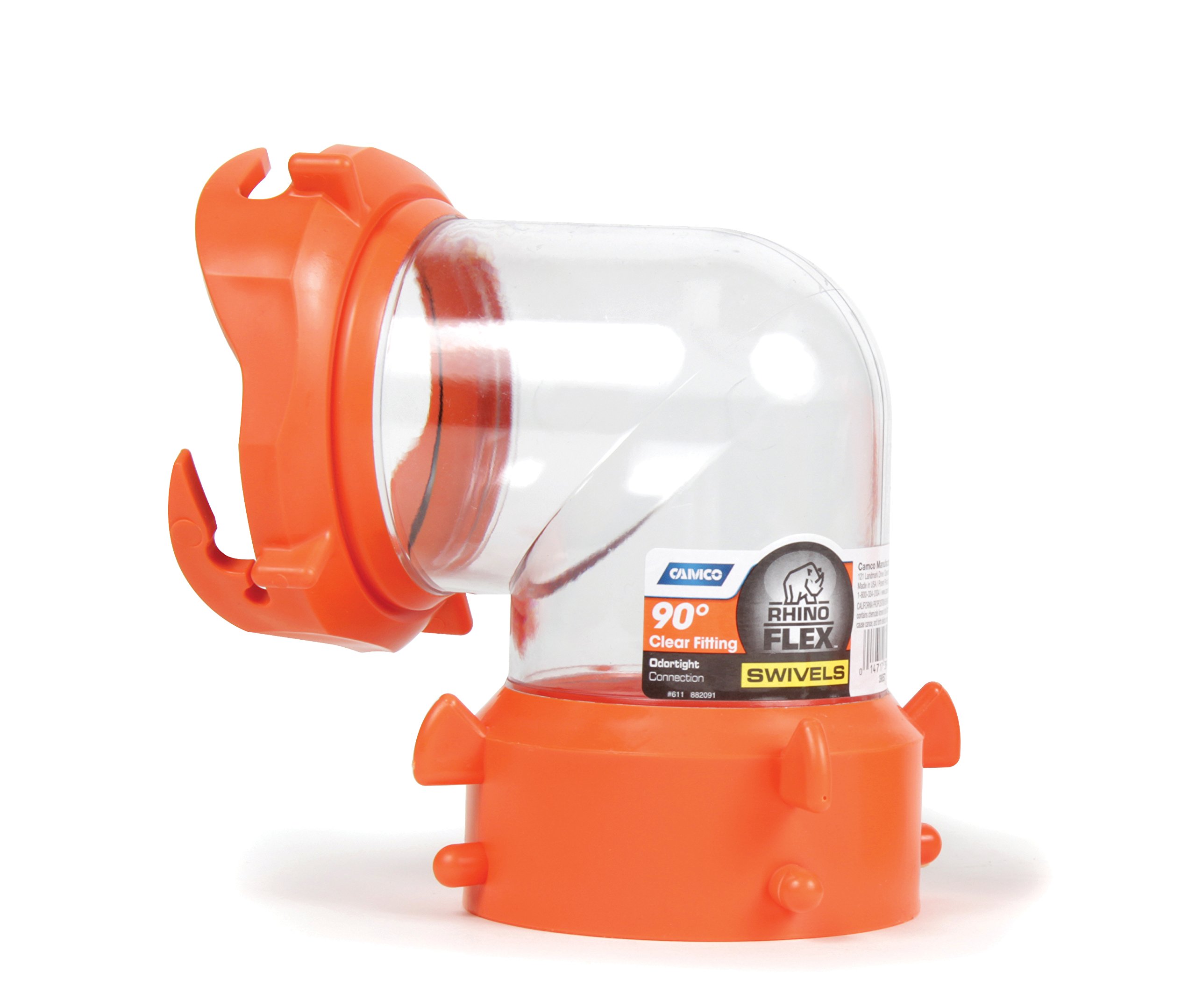 Manguera De Desagüe Giratoria Camco Rhinoflex Transparente De 90 Grados - Venta Internacional.