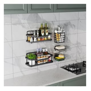 Foto 3 | Set Estante Sin Taladro Con Ganchos Color Negro 5 Piezas Eo Safe Imports Esi-18902 Negro