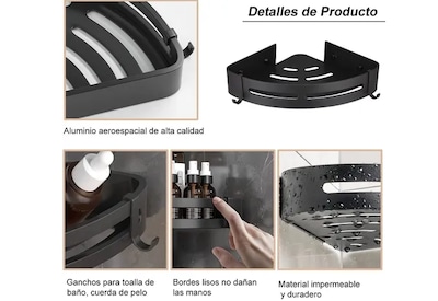 Foto 5 | Juego De 2 Estantes De Baño Xtellar Esquineros Multipropósito Para Cocina Y Regadera