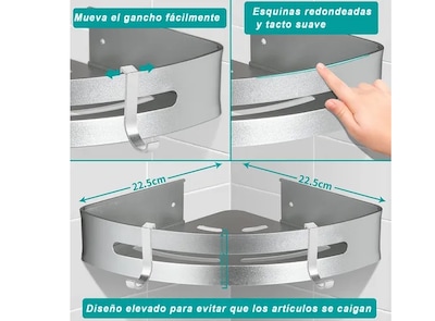 Foto 5 | Estante Baño Xtellar Premium, Espacio Optimizado, Juego De 2 Piezas Con Diseño Esquinero Para Cocina Y Regadera