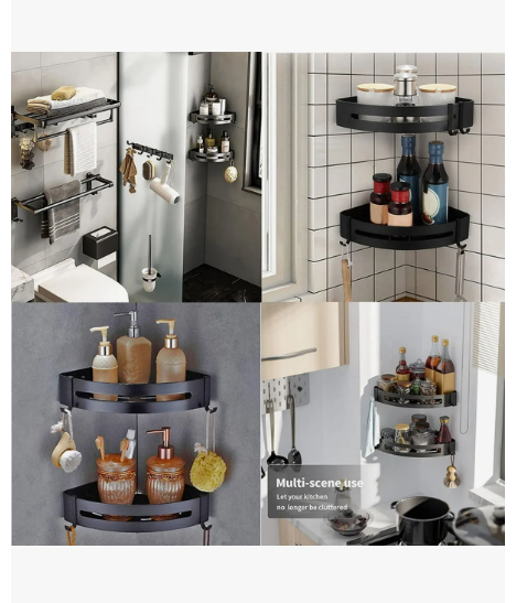 Foto 5 pulgar | Accesorios De Baño Estantes De Baño Organizador Negro Juego De 7 Piezas
