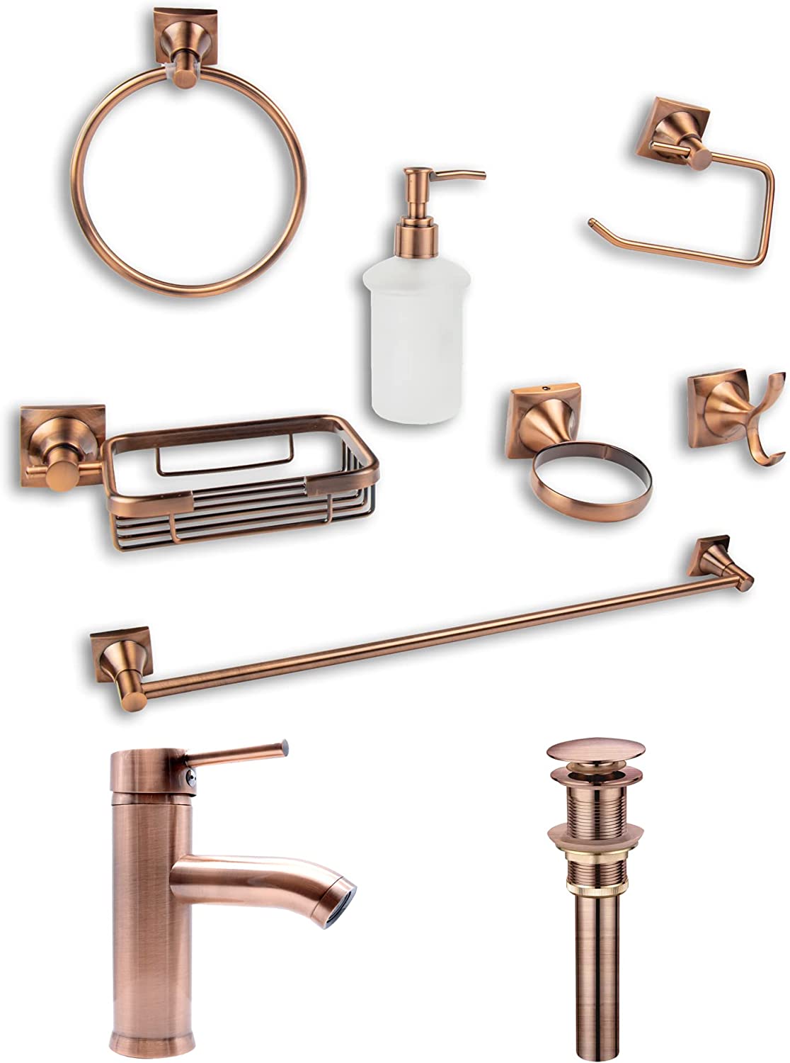 Foto 2 | Kit De Accesorios Para Baño CNX En Color Cobre, Incluye Mezcladora Monomando, Y Contra Canasta Pop Up