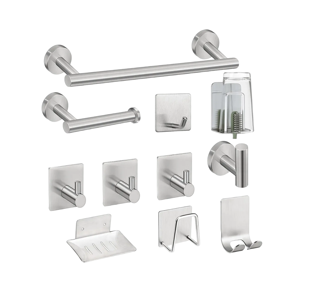 Foto 2 pulgar | Juego de Accesorios de Baño Malubero color Plata 11 PZS