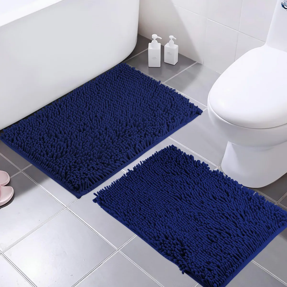 Foto 3 pulgar | Alfombra para Baño Antideslizante color Azul 2 Piezas