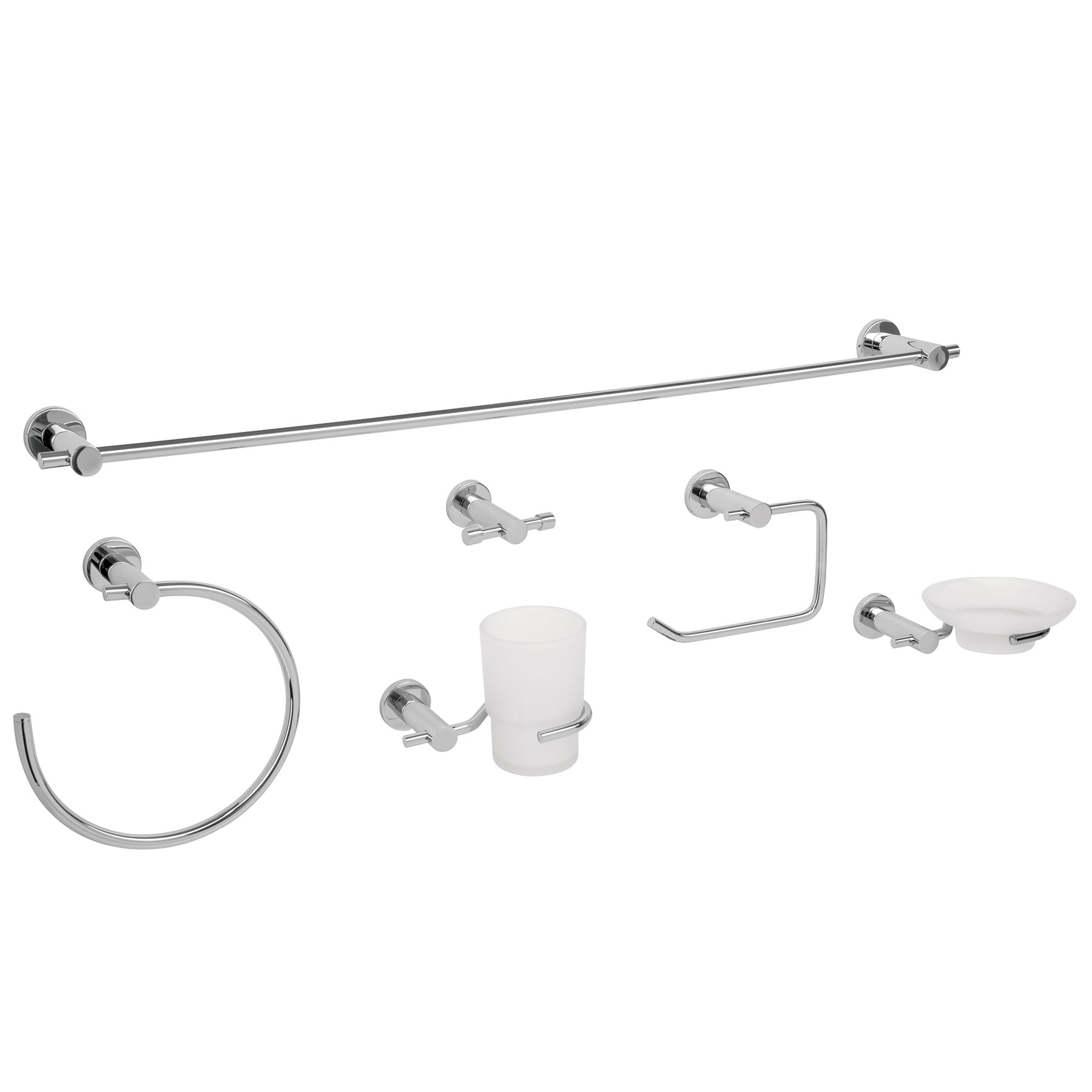 Foto 2 pulgar | Juego de Accesorios para Baño Foset ELA-7000 color Plata Cromado Línea Element 6 PZAS