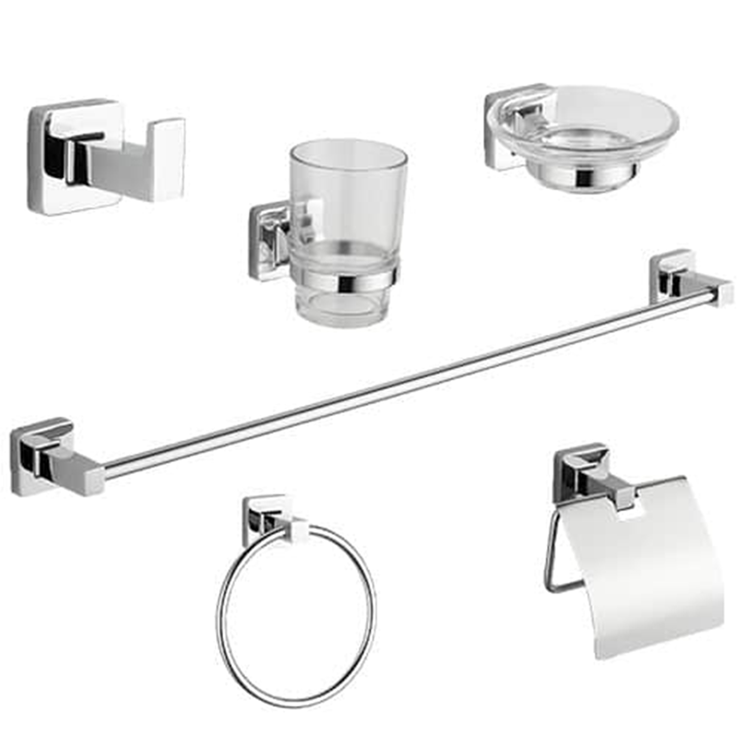 Foto 1 | Accesorios para Baño Alfa XK-06-148 color Plata 6 Piezas