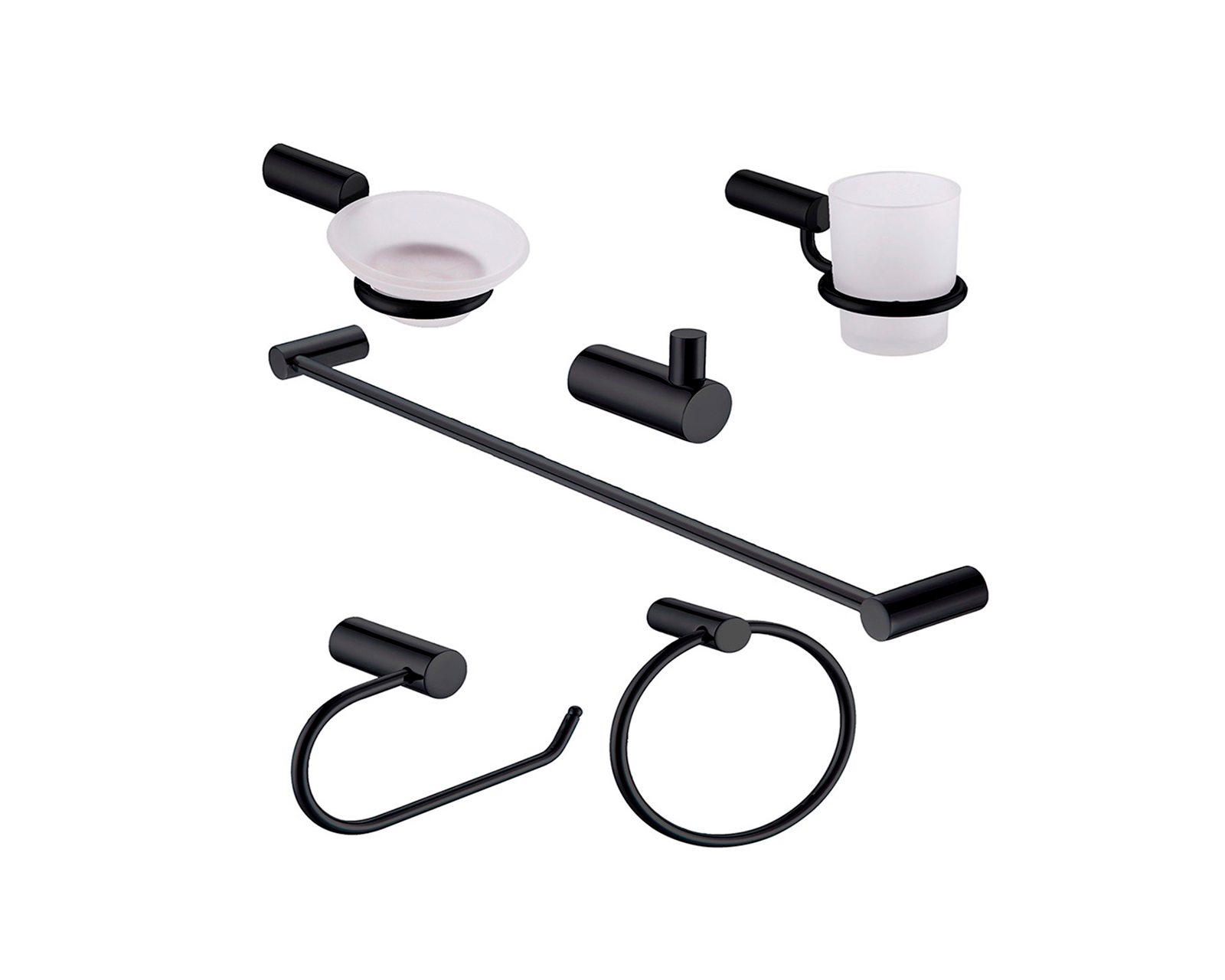 Accesorios para Baño Rubinett J6NEGR color Negro 8 Piezas