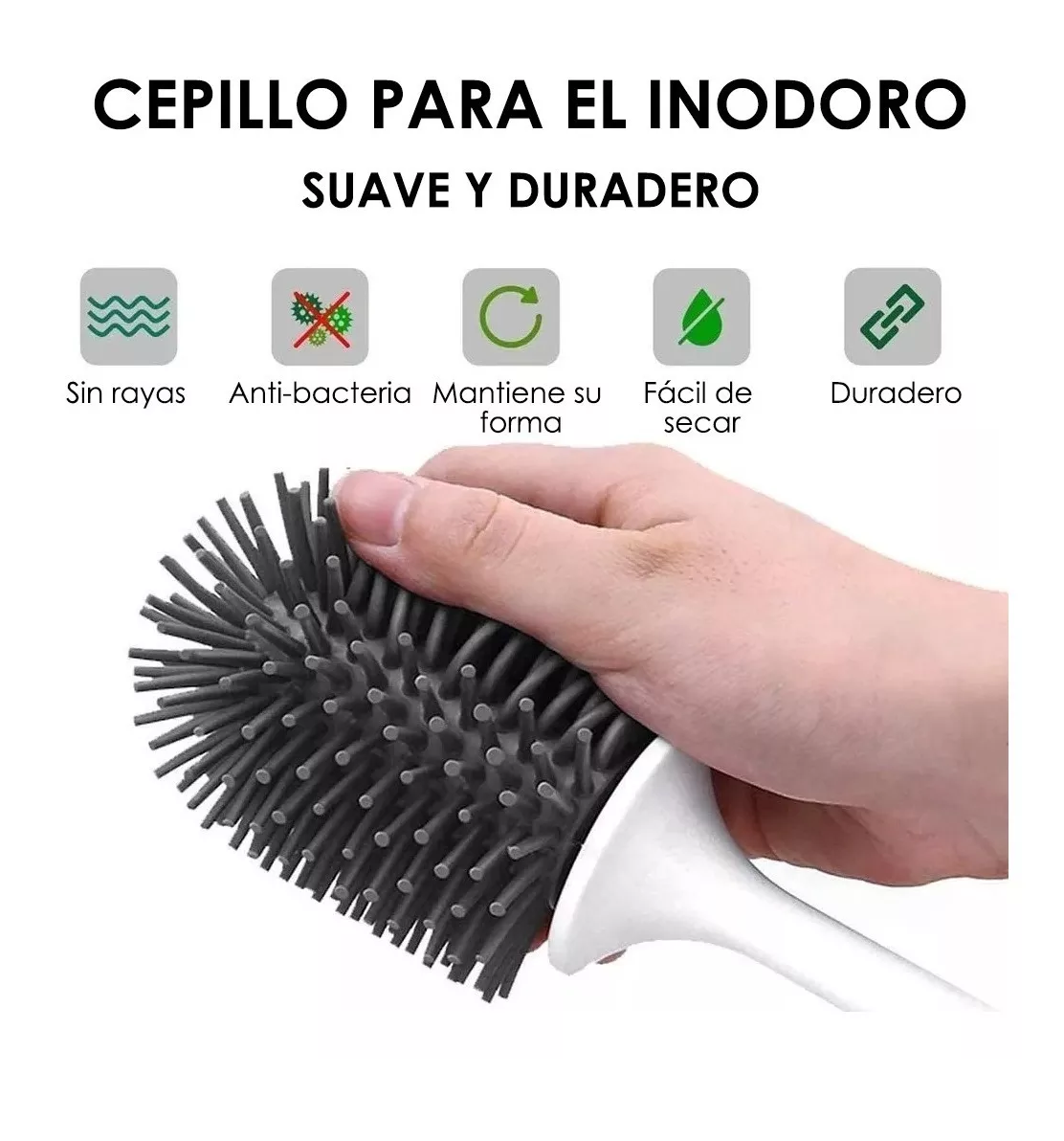 Foto 3 pulgar | Juego de Cepillo Limpieza Silicona  color Blanco