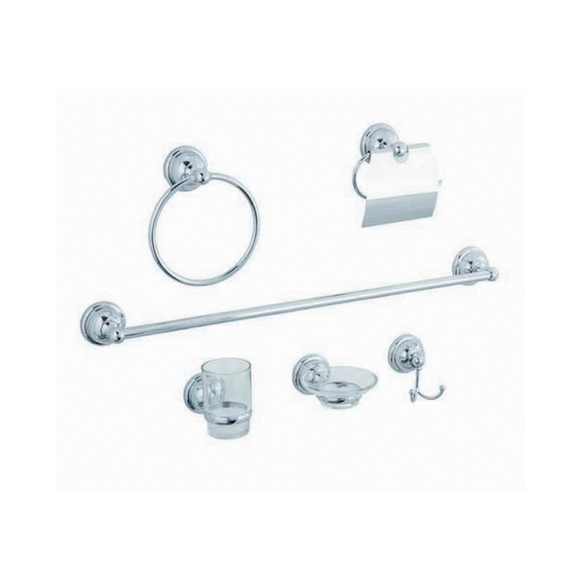 Juego Accesorios Baño Dica (6 Pzas) Cromo