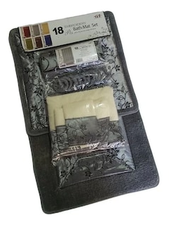Foto 1 | Juego de Tapetes Cortinas y Toallas B.KIND & BEYOND color Gris para Baño 18 PZAS