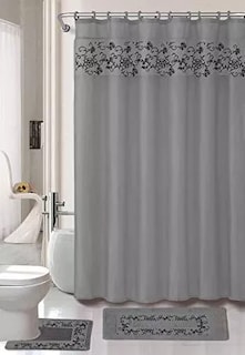 Foto 3 | Juego de Tapetes Cortinas y Toallas B.KIND & BEYOND color Gris para Baño 18 PZAS