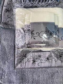 Foto 5 | Juego de Tapetes Cortinas y Toallas B.KIND & BEYOND color Gris para Baño 18 PZAS