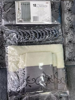 Foto 6 | Juego de Tapetes Cortinas y Toallas B.KIND & BEYOND color Gris para Baño 18 PZAS