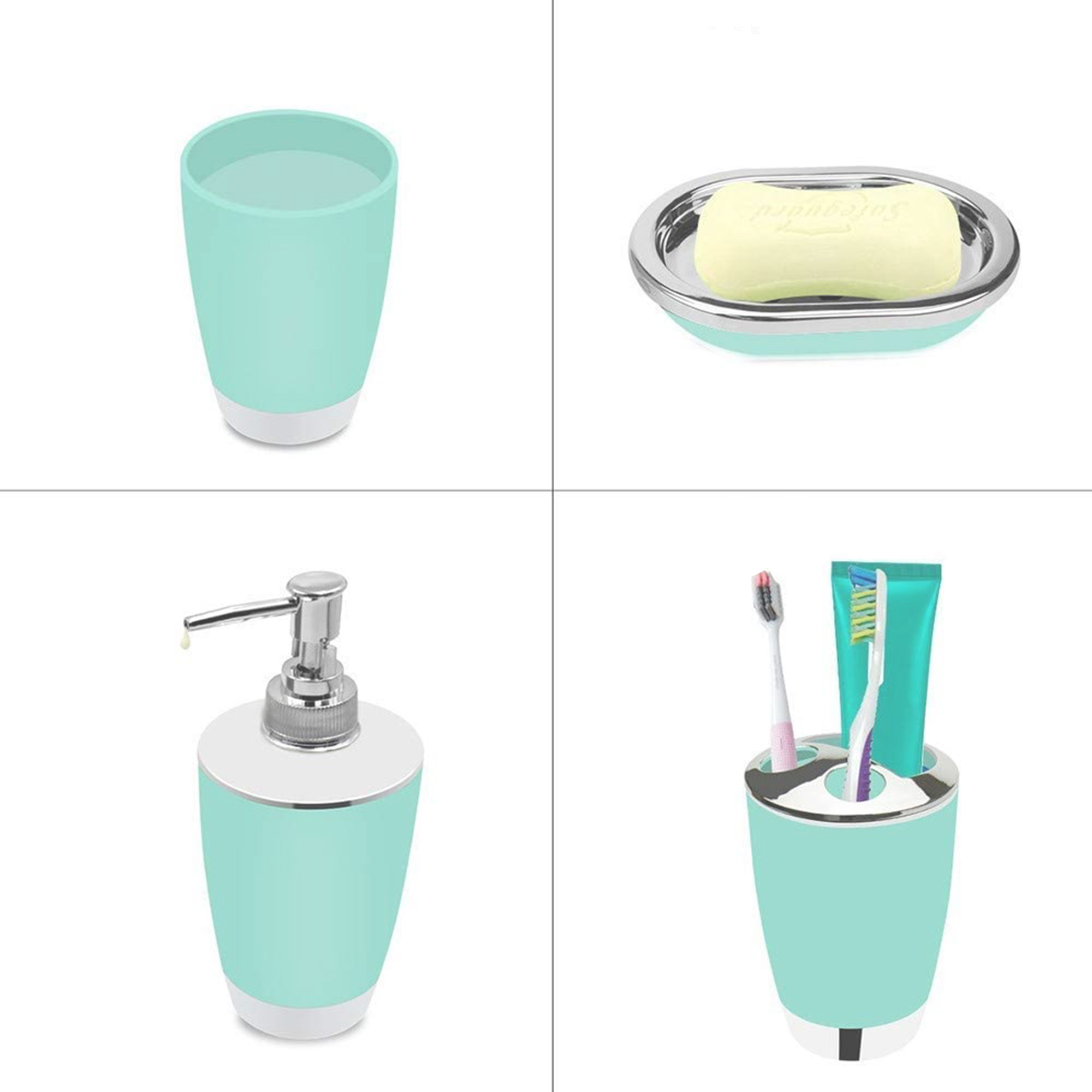 Foto 4 pulgar | Juego de Accesorios para Baño Aquila Aqua 4 Piezas