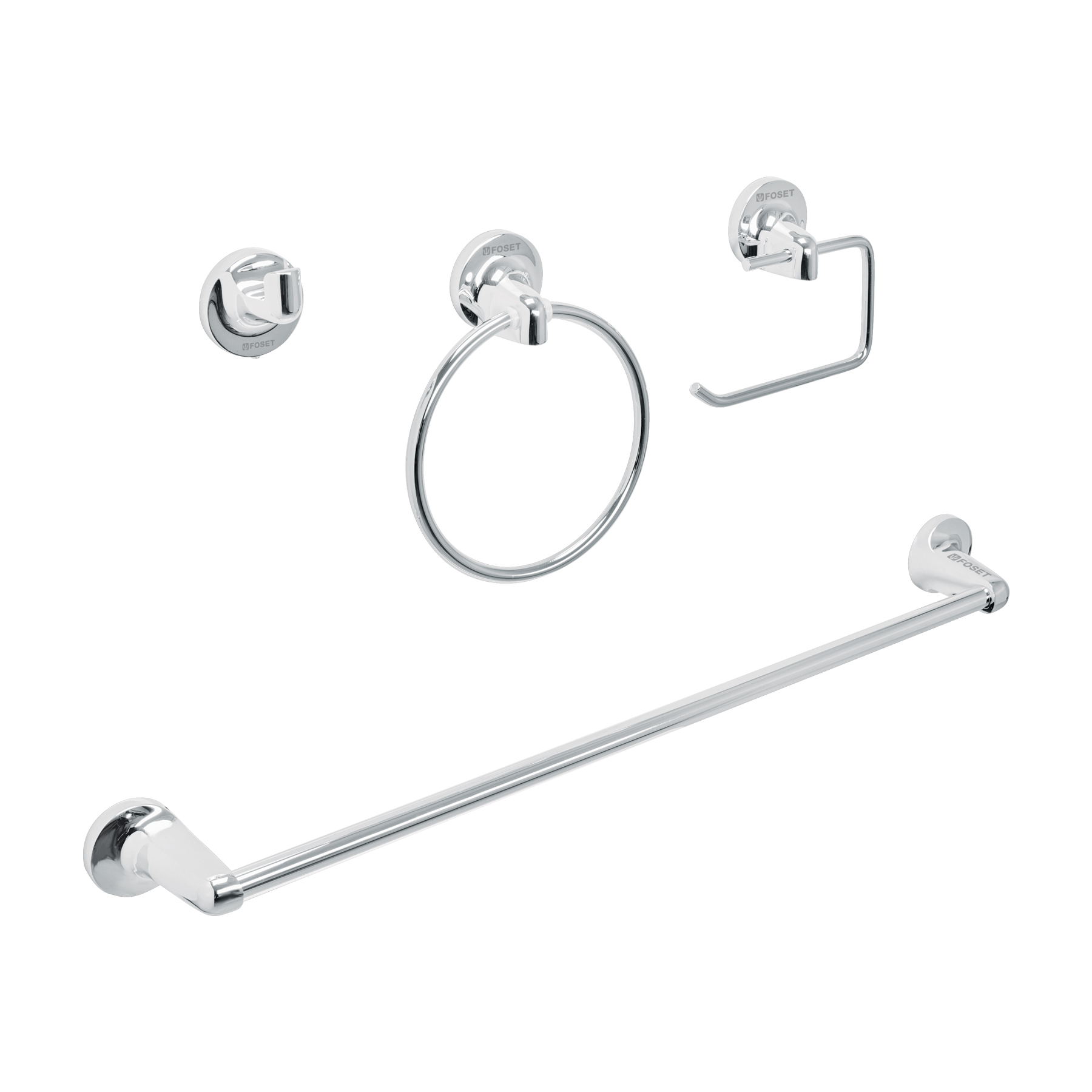 Foto 2 pulgar | Juego de Accesorios para Baño Foset Acabado Cromo 4 Piezas