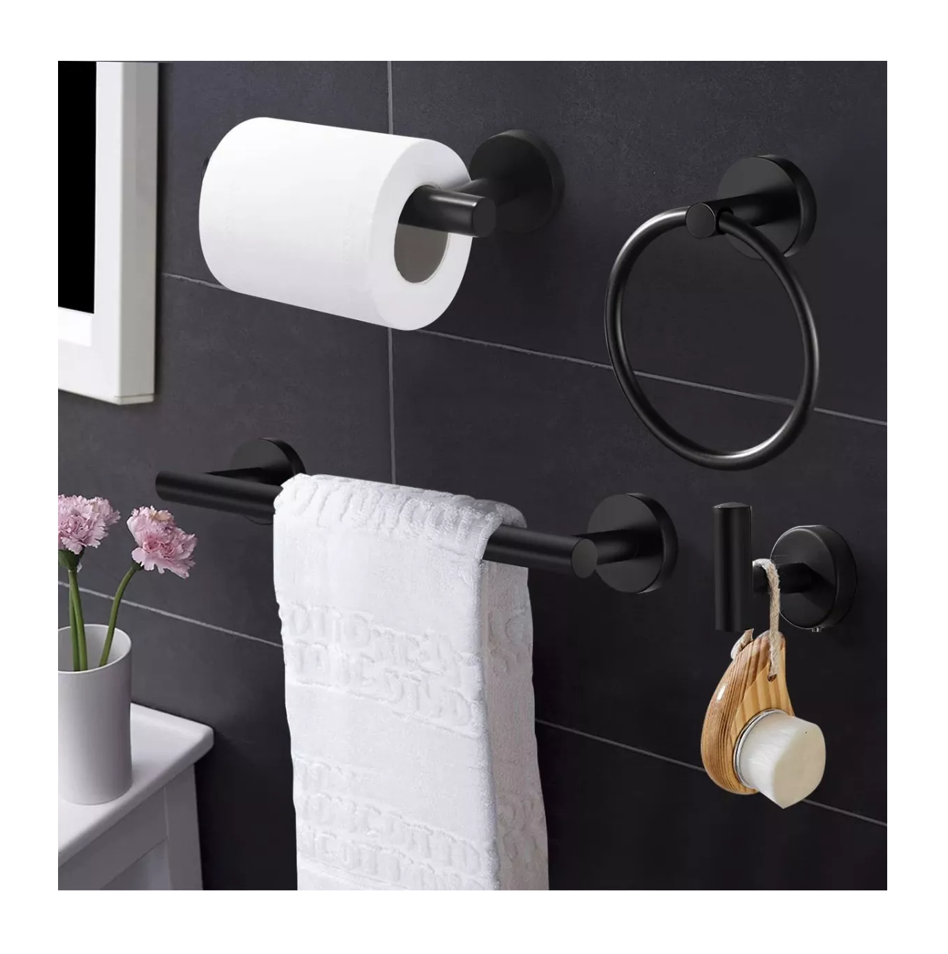 Foto 4 | Accesorios para Baño Belug color Negro de Acero Inoxidable 10 Piezas