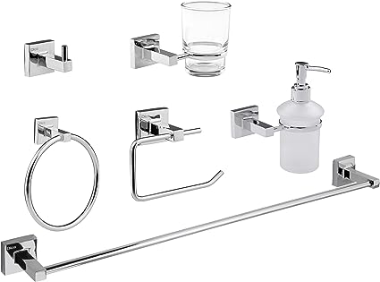 Foto 2 pulgar | Juego de Accesorios para Baño Dica 3300 Plateadas 6 Piezas