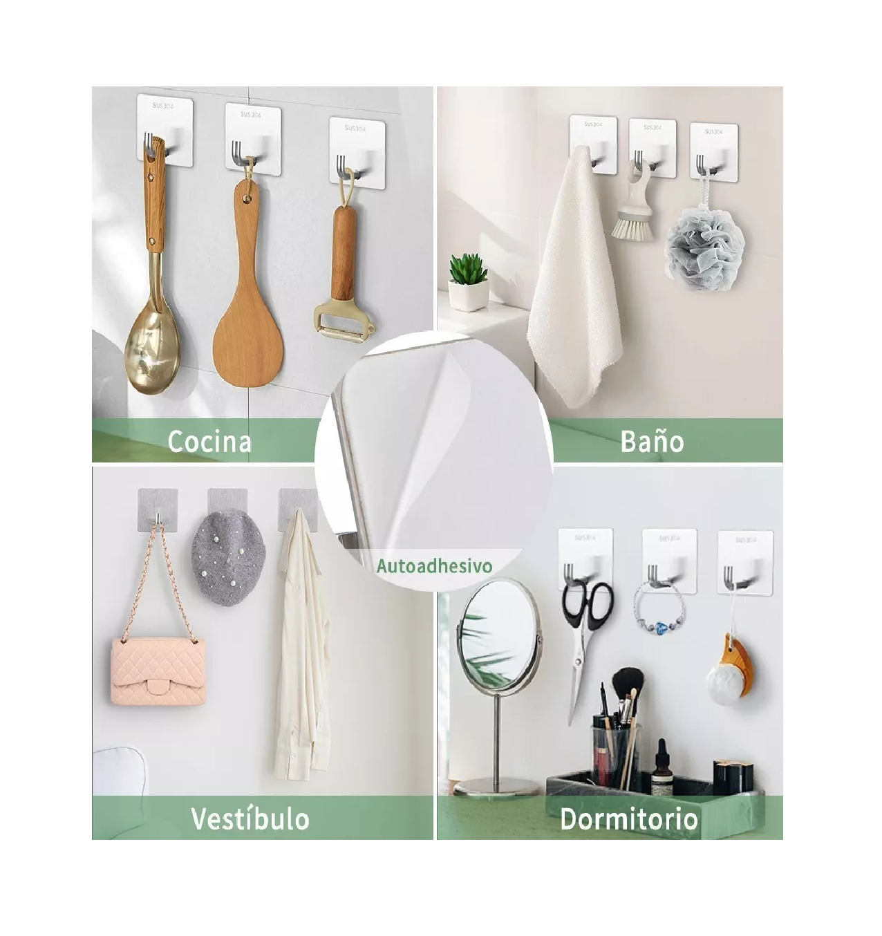 Foto 3 pulgar | Juego Sets de Accesorios BELUG para Baño 15 Pcs Toallero/Jabonera Gris