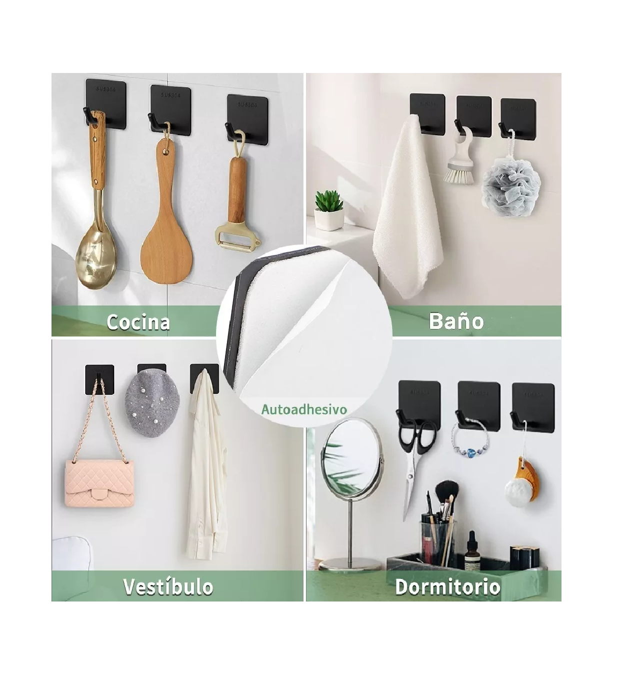 Foto 2 | Juego de Accesorios de Baño Toalleros BELUG 304 Inoxidable 15 Pzs Negro